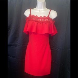BCX Dress - Red Lace Dress , Size: 3